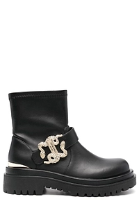 Just Cavalli Logo Buckle Ankle Boots