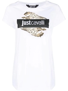 Just Cavalli Logo Embellished Crewneck T-Shirt
