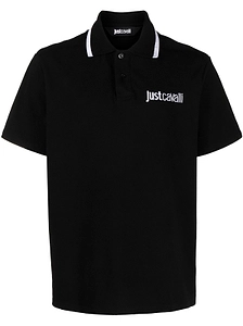 Just Cavalli Logo Embroidered Short-Sleeve Polo Shirt