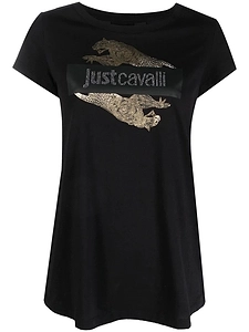 Just Cavalli Logo Embellished Crewneck T-Shirt