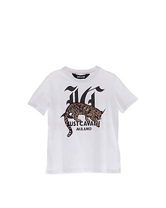 Just Cavalli Logo Leopard Print T-Shirt