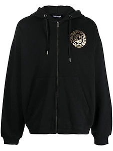 Just Cavalli Logo Printed Zip-Up Hoodie