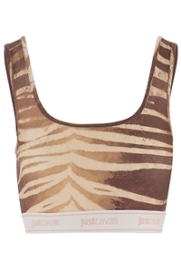 Just Cavalli Print Sleeveless Crop Top