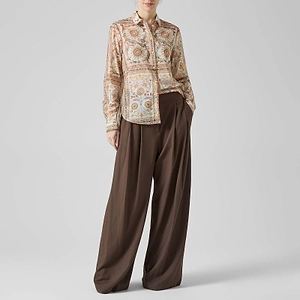 Pleated Wide-Leg Pants