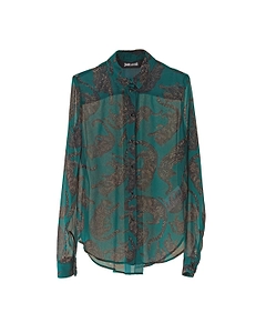 Just Cavalli Sheer Leopard-Print Shirt
