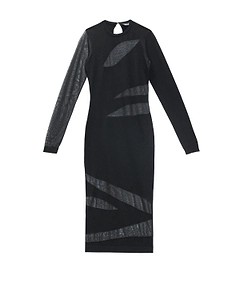 Just Cavalli Sheer Panel Midi Dress