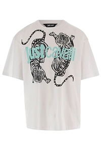 Just Cavalli Tiger Graphic Crewneck T-Shirt