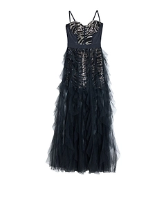 Just Cavalli Zebra Tulle Gown Dress
