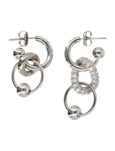 Justine Clenquet Alison Crystal Hoop Earrings