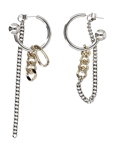 Justine Clenquet Jean Mixed Chain Mismatched Earrings