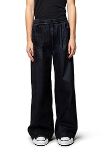 Juun.J Slub Velvet Denim Wide Pants