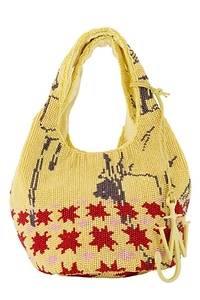Jw Anderson Logo Plaque Beaded-Pattern Shoulder Bag
