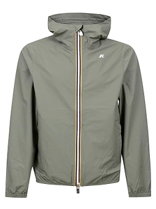 K-Way Logo Printed Hooded Zipped Jacket