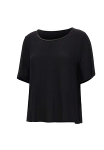 Kaos Satin Trim Short Sleeve Top