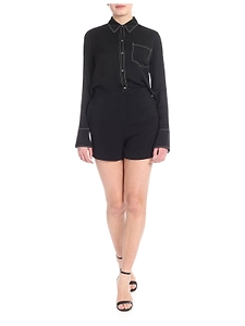Karl Lagerfeld Contrast Stitch Shirt Jumpsuit