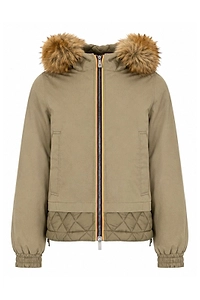 K-Way Quilted Trim Hooded Jacket