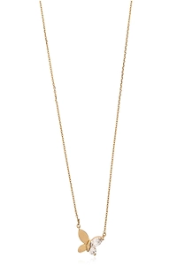 Crystal Butterfly Pendant Necklace