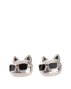 Karl Lagerfeld Cat Studded Earrings