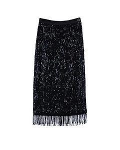 Karl Lagerfeld Fringed Sequin Skirt