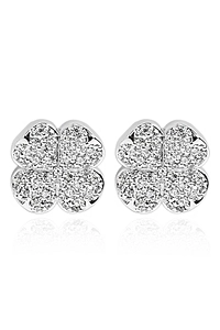 Pave Clover Stud Earrings