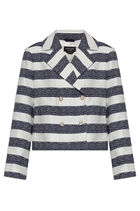 Kate Spade Striped Double-Breasted Jacket