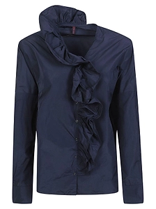 Katharina Hovman Ruffled Collar Button Top