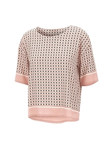 Kangra Micro Print Short-Sleeve Top