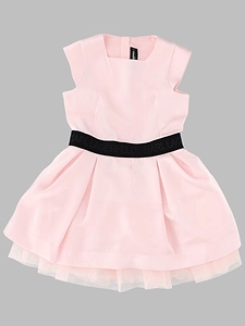 Karl Lagerfeld Kids Logo-Belt Tulle Hem Dress