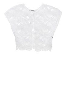 Kangra Openwork Short-Sleeved Cardigan