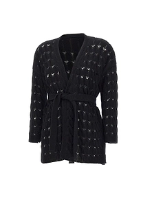Kangra Openwork Belted Cardigan