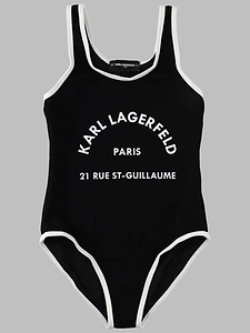 Karl Lagerfeld Kids Logo One-Piece Beachwear