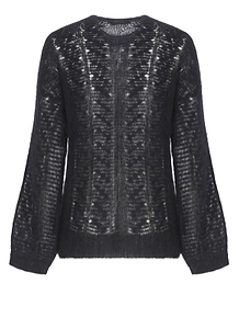 Kangra Open-Knit Round-Neck Knitted Sweater