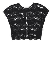 Kangra Openwork Short-Sleeved Cardigan