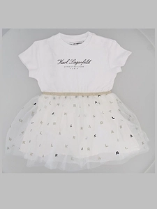 Karl Lagerfeld Kids Logo Tulle Skirt Dress