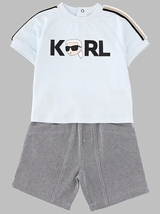 Karl Lagerfeld Kids Logo T-Shirt And Shorts Suit