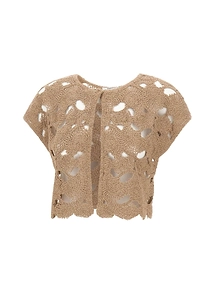 Kangra Openwork Short-Sleeved Cardigan