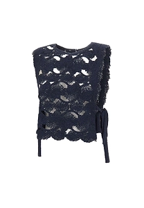 Kangra Openwork Tie-Side Knitted Top