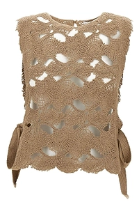 Kangra Openwork Tie-Side Knitted Top