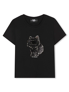 Karl Lagerfeld Kids Sequin Logo T-Shirt