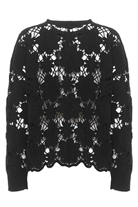 Kangra Perforated Floral Knitted Top