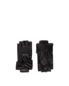 Karl Lagerfeld K/Signature Bow Fingerless Gloves