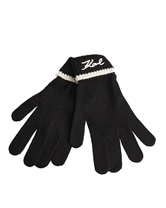 Karl Lagerfeld K/Signature Ribbed Knit Gloves