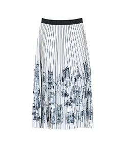 Karl Lagerfeld Paris Sketch Pleated Skirt