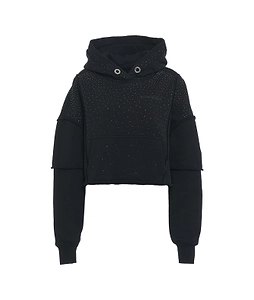 Embellished Cropped Hoodie