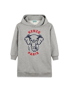 Kenzo Kids Elephant Print Hooded Dress