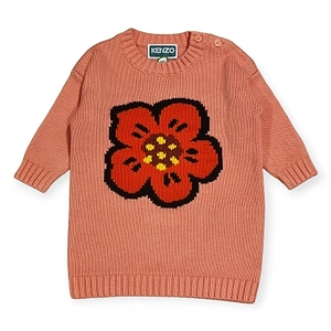 Kenzo Kids Flower Jacquard Crewneck Dress