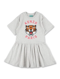 Kenzo Kids Graphic Printed Gathered Dress