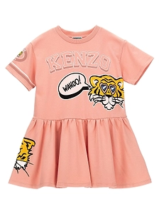 Kenzo Kids Kenzo Club Printed Pleated Mini Dress
