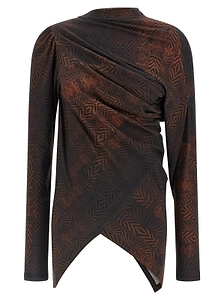 Simpson Draped Long-Sleeve Top