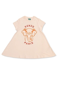 Kenzo Kids Logo Printed Short-Sleeved Dress